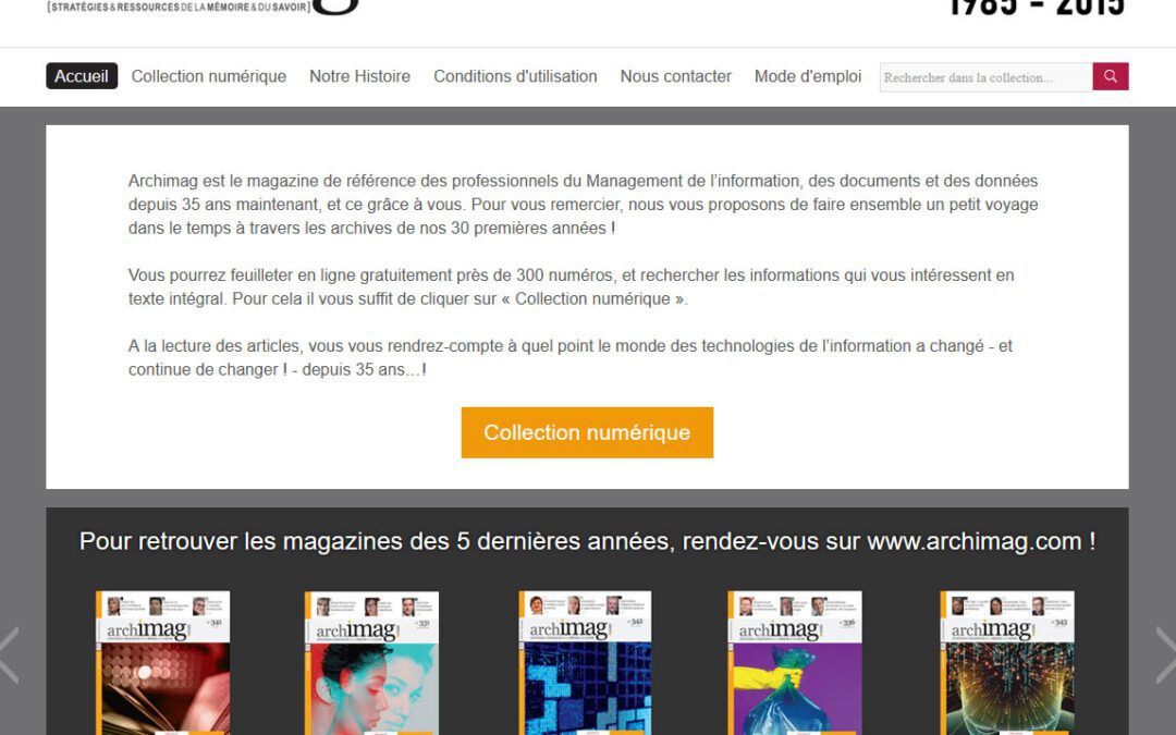 Archimag numérise toute sa collection avec Arkhênum