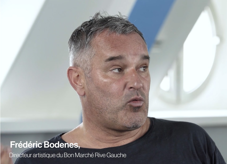 Frédéric Bodenes, Artistic Director of Le Bon Marché Rive Gauche, filmed for the oral testimony project preserving 170 years of the iconic Parisian department store